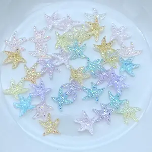 20-60 PCs/bag new cute mini starfish resin figurines crafts flat back convex round ornaments making hair accessories Fashionable Charms