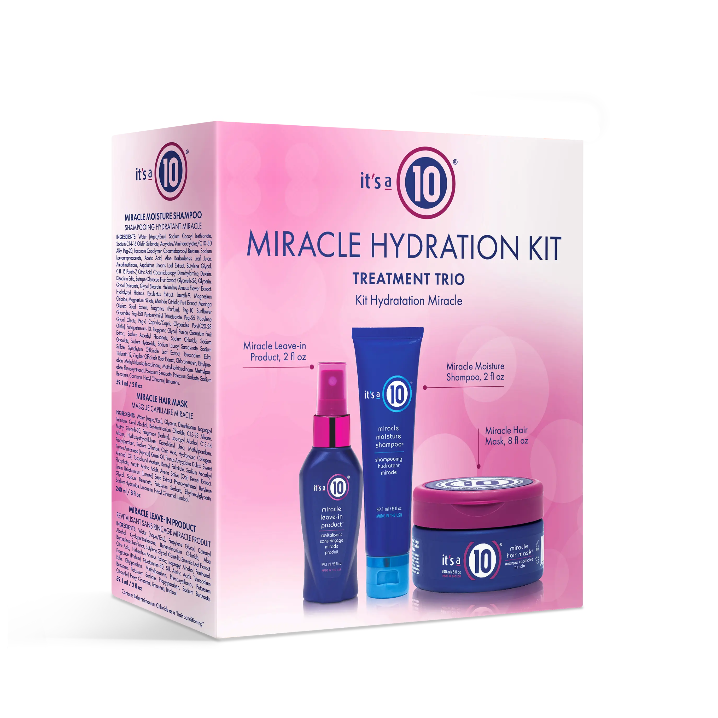 It’s a 10 Haircare Miracle Hydration Kit - Shampoo, Mask, Leave-In - for intensive moisture