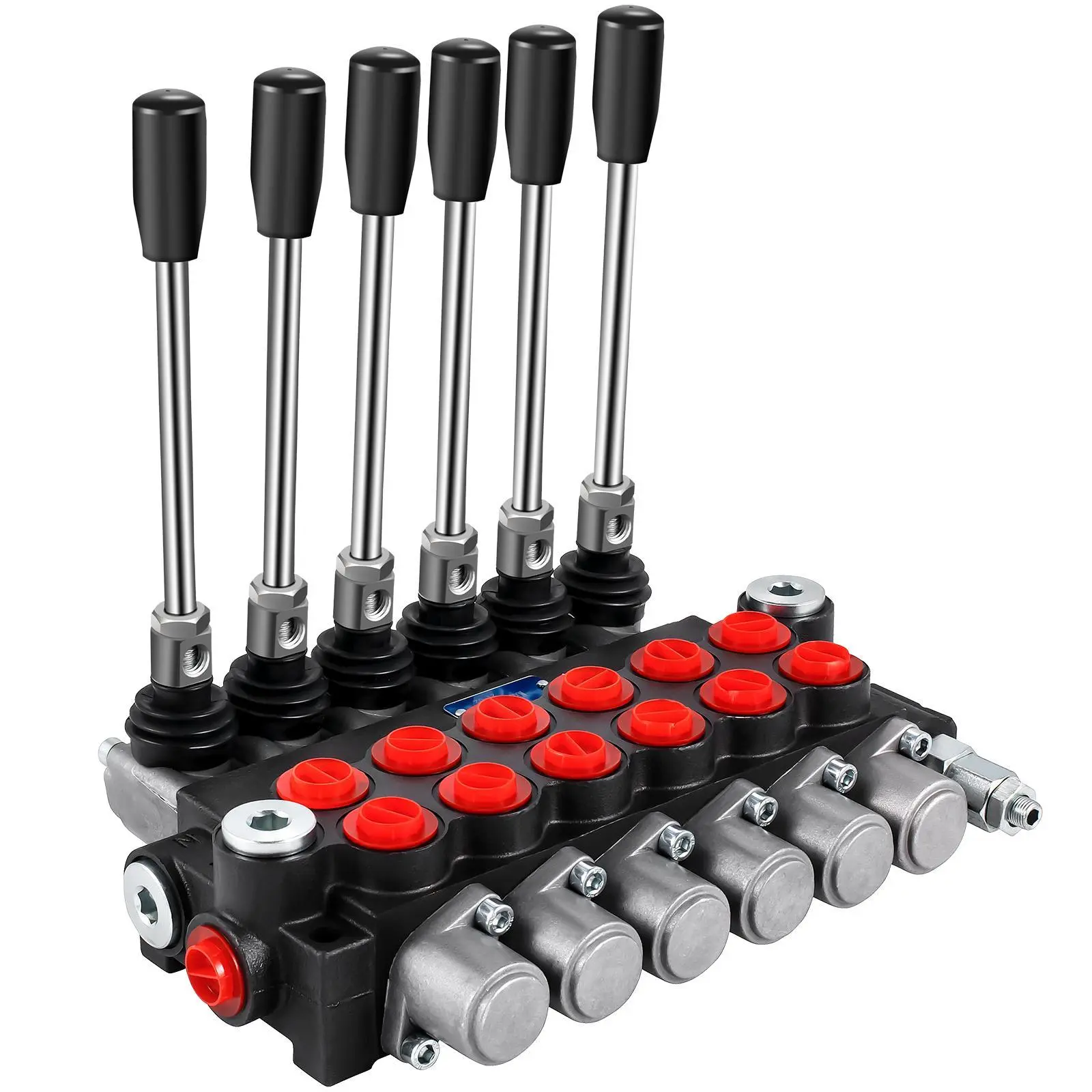【summerfinds】VEVOR Hydraulic Directional Control Valve, 6 Spool Hydraulic Spool Valve, 11 GPM Hydraulic Loader Valve, 3600 PSI Directional Control Valve, Hydraulic Valves And Controls For Tractors Loaders Tanks