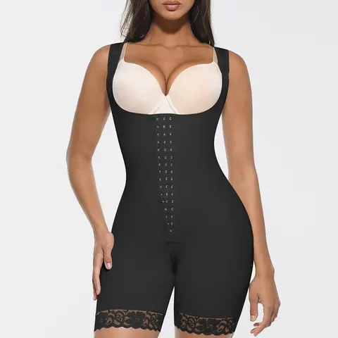 FeelinGirl Fajas Colombianas Shapewear Tummy Control Body Shaper Butt Lifter Bodysuit with Zipper Crotch #Summervibes