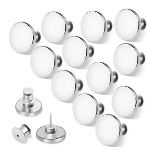 3/6/12pcs Button Pins for Loose Jeans, Polished, No Sew No Tools, Instant Replacement Snap Tack, Reusable Adjustable Metal Pants Buttons
