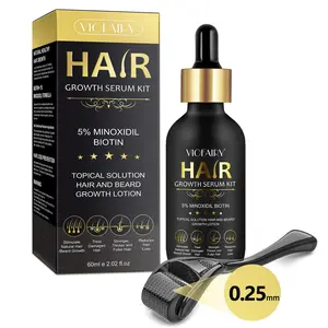 Viofairy Minoxidil Hair Growth Essence 60ML with Roller, 5% Minoxidil, Moisturizes Hair, Strengthens Hair and Beard, for Baldness, Unisex