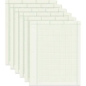 6 Pads 8.5X11 Inch Engineering Paper Notebook 3-Hole Punched Total 600 Sheets 100 Sheets Per Pad Engineering Computation Graph Paper Pad