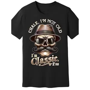 [100% Cotton] Men'S "I'M Not Old, I'M Classic Foo" Graphic Tee - Funny Cholo Chicano Lowrider Design Casual Cotton T-Shirt For Men And Women