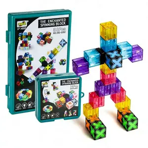 Magnet Fidget Spinner Glow Magnet Toys ，  Magnetic Building Blocks Cubes CreativeToys，Sensory STEM Toys for Kids 3+，Stackable Magnet blocks， Birthday Gifts for Boys and Girls  fun