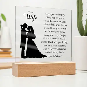 To My Wife | Square Acrylic Plaque! Decor Signs Wooden