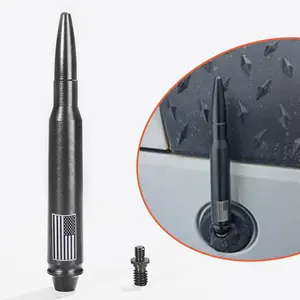 Car Bullet Antenna 50 Caliber US Flag for 2007-2023 Jeep Gladiator Wrangler JK JL Sahara Rubicon Truck Exterior Decoration Accessories Car Vehicle Replacement New Upgrade