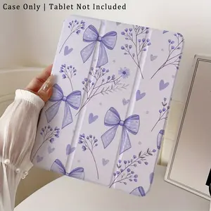 This light purple floral bow case features an adjustable stand and pen holder, and is made of foldable, non-slip TPU material. It's suitable for Samsung, iPad mini, iPad Air, iPad Pro/iPad 10th and 11th generation iPads.