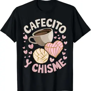 Cafecito Y Chisme Latina Mexican Baked Concha Pastry Conchas T-Shirt Sweatshirt Sweetheart and summer clothes tiktok shop deals graphic tee
