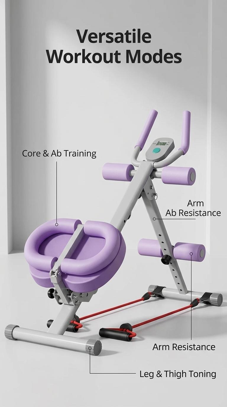 Abdominal Trainer with LCD Display 5-Level Height Adjustment, Padded Foam Handles for Core, Arms, Legs, Back, Hips - Home Gym Equipment for Women & Men - Space-Saving Workout Station, Abdominal Exercise Equipment Abdominal Trainer with LCD Display 5-Level Height Adjustment, Padded Foam Handles for Core, Arms, Legs, Back, Hips - Home Gym Equipment for Women & Men - Space-Saving Workout Station, Abdominal Exercise Equipment