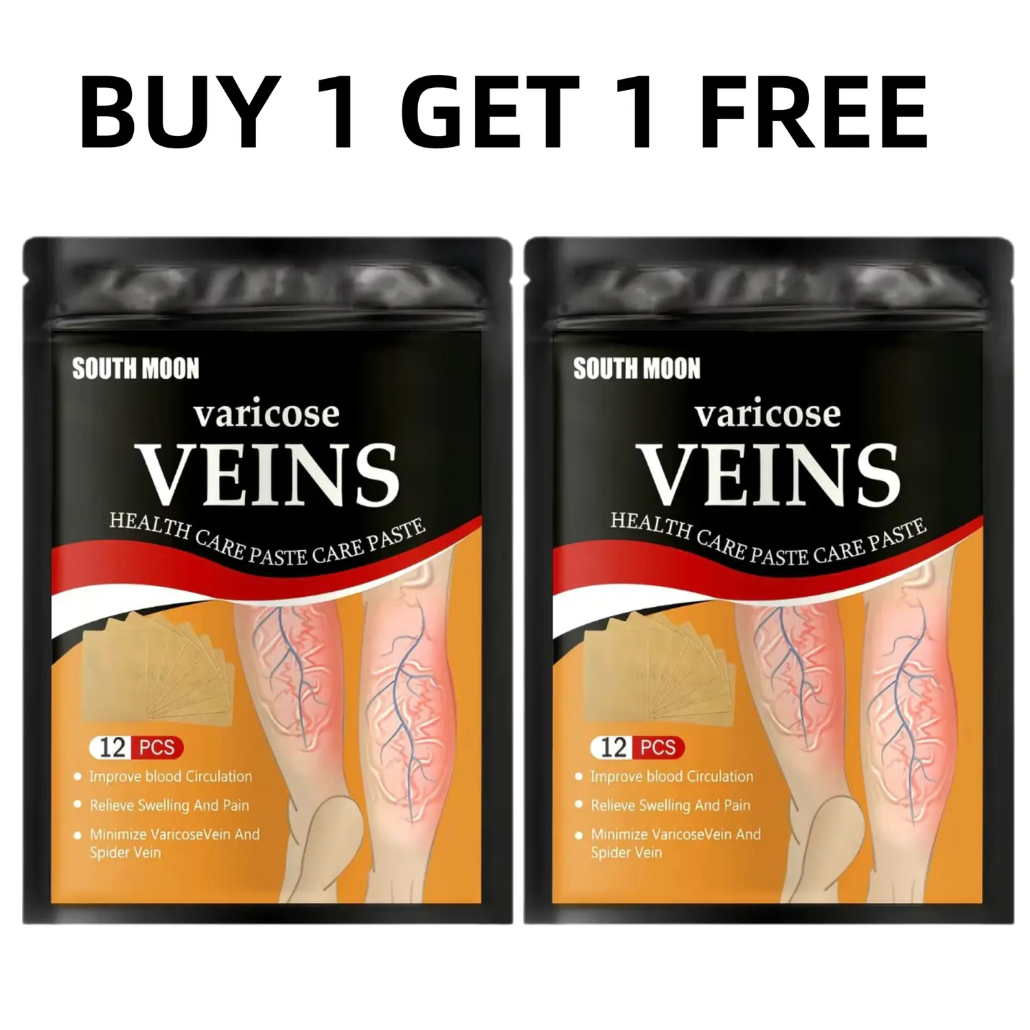 Buy 1 Get 1 Free Leg Pain Relief Patch for Varicose Veins and Swelling - lmproves Circulation & Provides Cooling Comfort Father‘s Day Gift Therapy