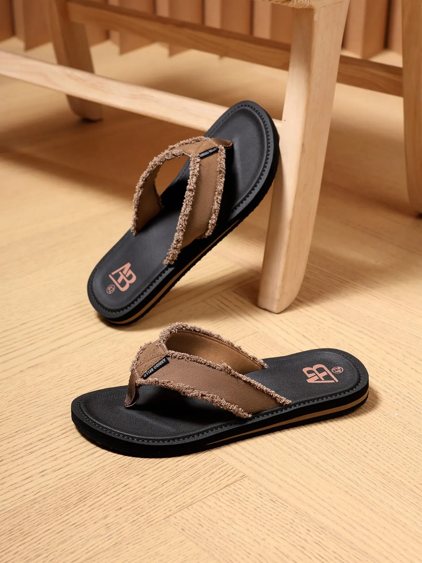 Men's Outdoor Waterproof Rubber Sole Sandals with Arch Support, Non Slip Lightweight and Durable Flip Flops, Enhanced Grip and Slip Resistance for Beach and Casual Wear, Slip On Sandal, Footwear, Minimalist Sandals