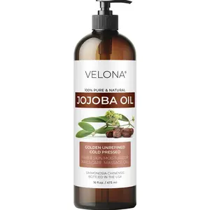 Jojoba Oil - 16 fl oz | 100% Pure and Natural | After Shower Body Oil | Golden, Unrefined, Cold Pressed, Hexane Free