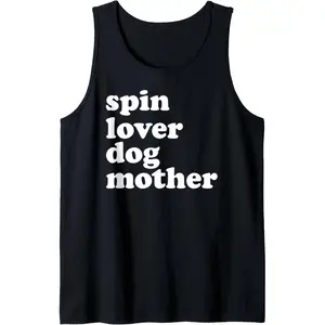 Spin Lover Dog Mother Funny Workout Gym Love Spinning Class Tank Top