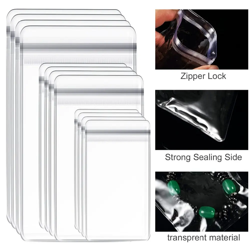 120 Pcs PVC Jewelry Organizer Bags - Anti-Color Change Zipper Lock Plastic Transparent Pouches, Fashion Accessories Storage Set, Organize, Boxes