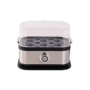 One-Touch Egg Cooker, Ptc Temperature Control, Transparent Lid, Detachable Steaming Tray, Anti-Dry Burn, Holds 6 Eggs, Kitchen Use