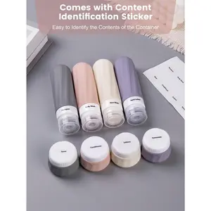 Travel Bottles For Toiletries 8 Pack Travel Set, Travel Size Toiletries, Tsa Approved Travel Size Containers 3oz, With Travel Essentials Clear Bag, Leak Proof Silicone Squeezable Creams Jars Skin Care Products Subpackage Container, Travel Necessities