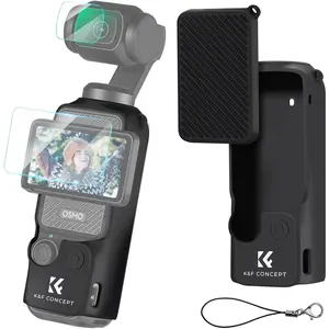 K&F CONCEPT Precise Fit Silicone Cover Kit for DJI Osmo Pocket 3 Handheld Gimbal Action Camera, Protective Case, Scratchproof Sleeve Skin, Screen Guard, Lens Protector