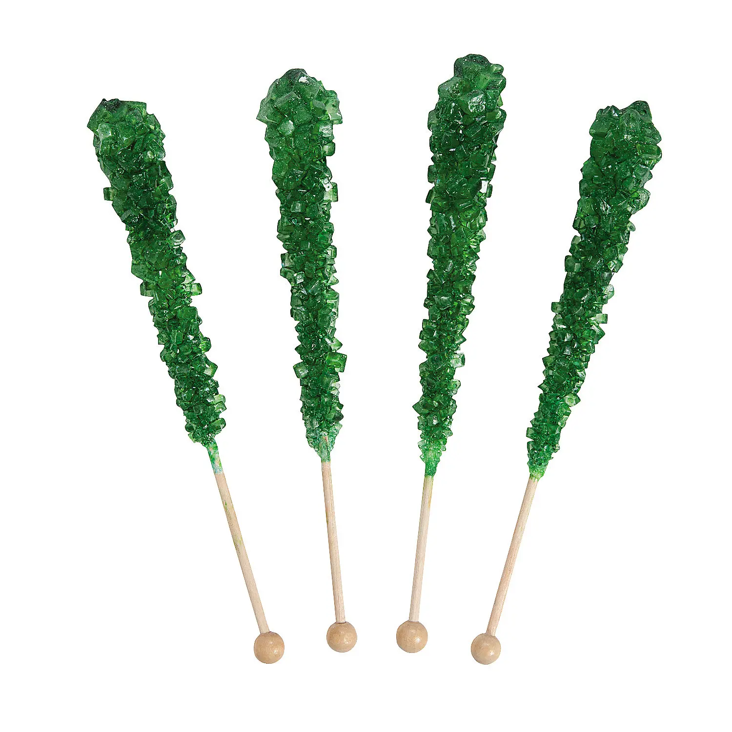 Green Rock Candy Lollipops - 12 Pc.
