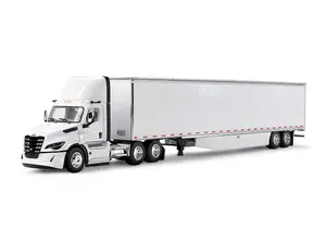 Freightliner Fifth Generation Cascadia Day Cab - White w/ 53' Utility Trailer Diecast 1:64 Scale Model - DCP 60-2001