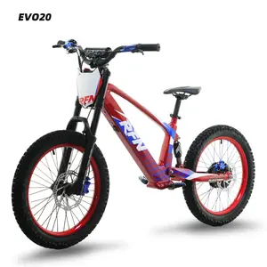 【RFN】EVO Racing 20 Kids Electric Bike for Ages 12＋, 3-Speed Jump Bike (9.3/15.5/21.7mph）– Lightweight Aluminum Frame EBike, 21.7 mph Max Speed, 24.2-Mile Range, 20" All-Terrain Tires, 36V 7.5AH Detachable Battery, Double Suspension & Hydraulic Dual Brake