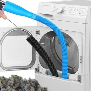 LMMAKE Dryer Vent Cleaner Kit 2 Pieces with Universal Connector & Flexible Brush for Lint & Refrigerator Coil Cleaning Blue Universal Compatibility Standard Fit Efficient Operation