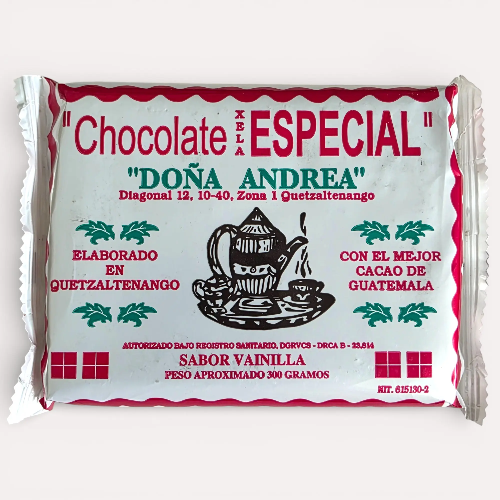 Doña Andrea Chocolate Especial Sabor Vainilla 300g Special Chocolate with Vanilla Flavor from Guatemala
