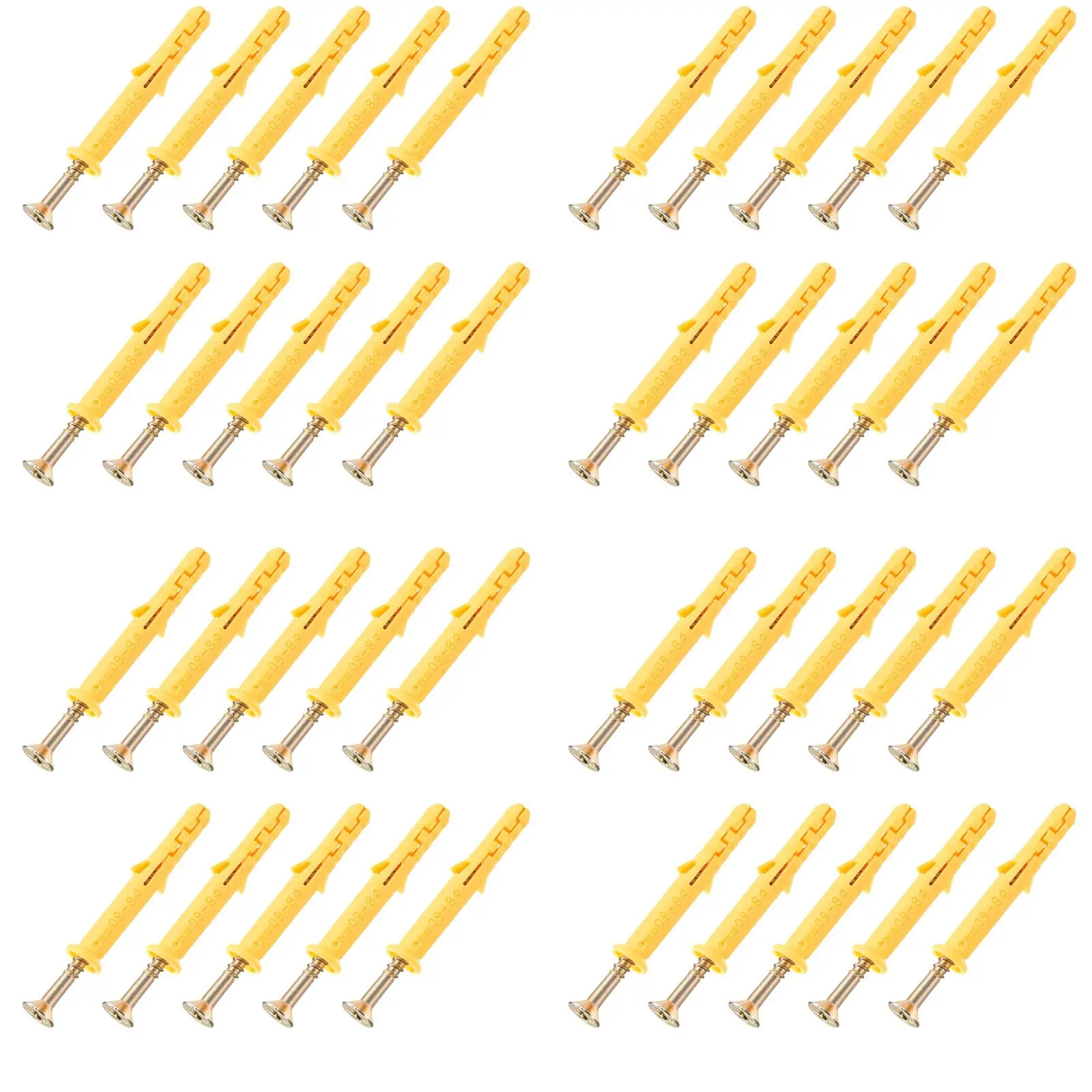 Plastic Expansion Bolt Set, Nylon Expanding Screw Kit, Durable Plastic Fasteners for Secure Fixtures, Ideal for DIY Projects & Home Use