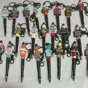 Beaded key chain ink pens