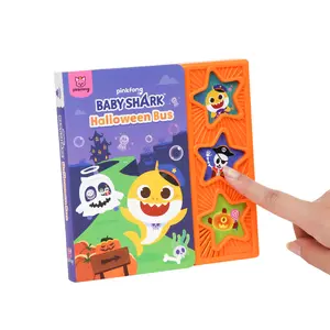 Baby Shark Halloween Bus 3 Button Sound Book, Children's Halloween Books, Interactive Learning Books For Toddlers, Learning & Education Toys, Baby Shark Seasonal Gifts For Babies