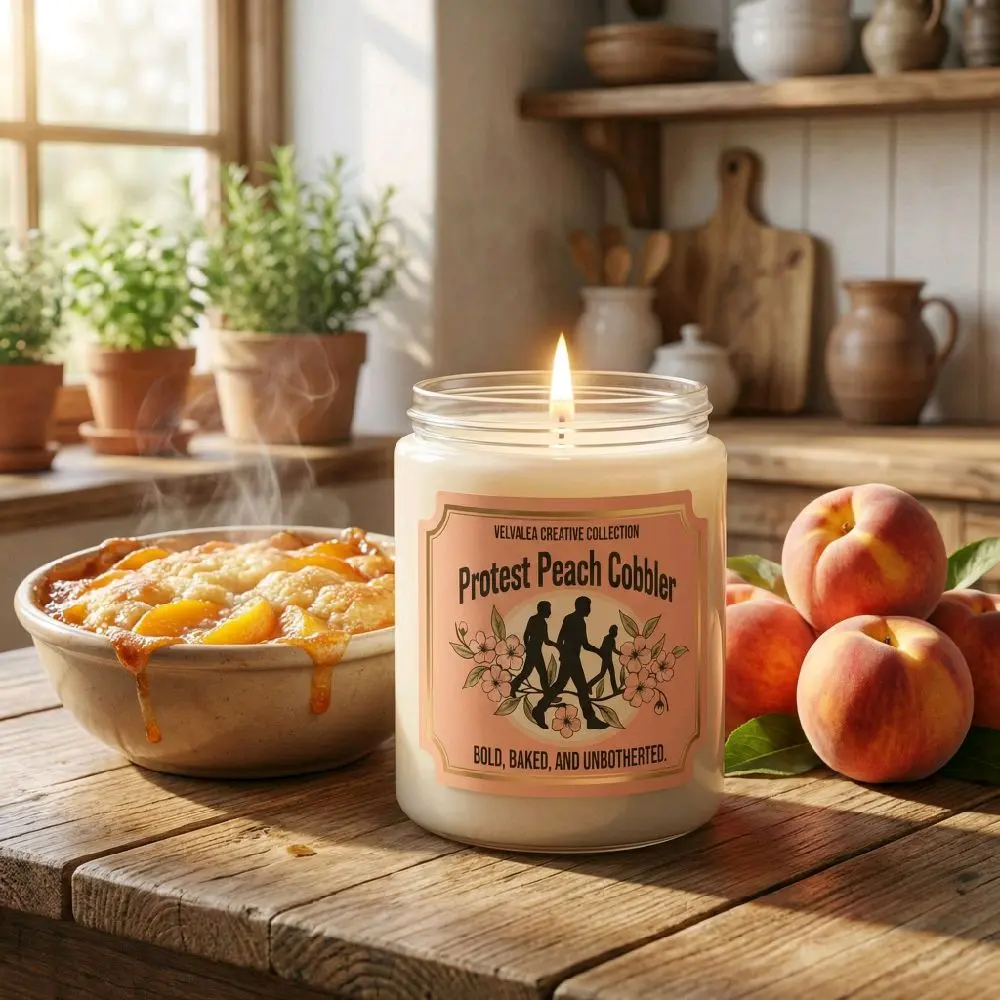 Protest Peach Cobbler Aroma Candle, Home Decor Candle for Home Supplies Use