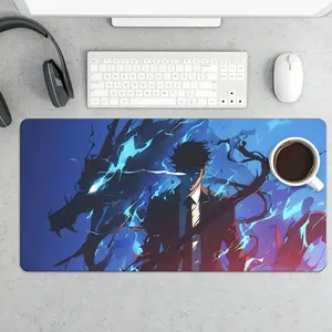Sung Jinwoo Dragon, Solo Leveling Extended Large Gaming Mouse Pad & Keyboard Laptop Mat 31.5x15.75 in Non-Slip Base Office Desk Decor Stylish & Functional