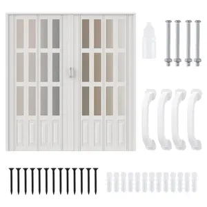Explorinox 48-72 x 80in Single/Bi Fold Folding Doors, Accordion Doors Interior Folding Door, Acrylic PVC Accordion Door for Closet Bathroom Doorways