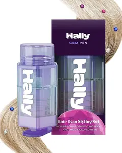 Gem Pen - Hair Gem Styling Set - Includes Gem Pen Applicator + 60 Multicolored Gems - Hair Safe Adhesive - For All Hair Types/Styles