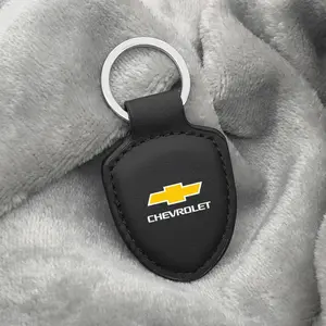 Luxury Leather Car Logo Keychain, High Grade Keyring for Chevrolet Models, Durable Accessory for Spark, Captiva, Cruze, Malibu, Equinox, Trax, Camaro, Blazer, Traverse