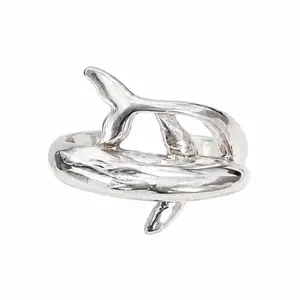 Sterling Silver 925 Dolphin Ring Sea Jewelry Real Rings Elegant Fashion Rings