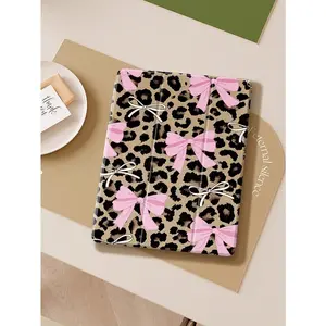 Leopard Bow IPad tablet Case, Compatible with Ipad 10th gen,ipad Mini 4/5/6/7, 2024 air 11inch, 11th 2025, 2019/2020/2021 10.2inch, air 5/6/7, and Samsung A7/A8/A9/S7/S8/S9, Automatic Wake Up/Sleep/built-in Pen Slot, Three-fold Protective Tablet Case