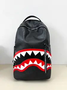 New Graffiti Print Backpack, Trendy Shark Mouth Design, Casual Fashion Shoulder Bag, Stylish and Comfortable, Perfect for Daily Use, Lightweight Daily Backpack, Casual Printed Backpack