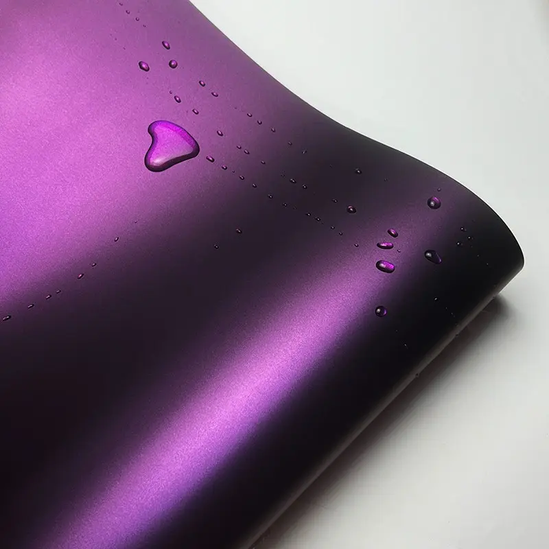 PET Ultra Matte Ghost Black Purple Metallic Car Vinyl Wrap Film With Air Release Self Adhesive DIY Motorcycle Bicycle Decoration Sticker Decal, Sticker For Cars, Automotive Decals, Car Wraps