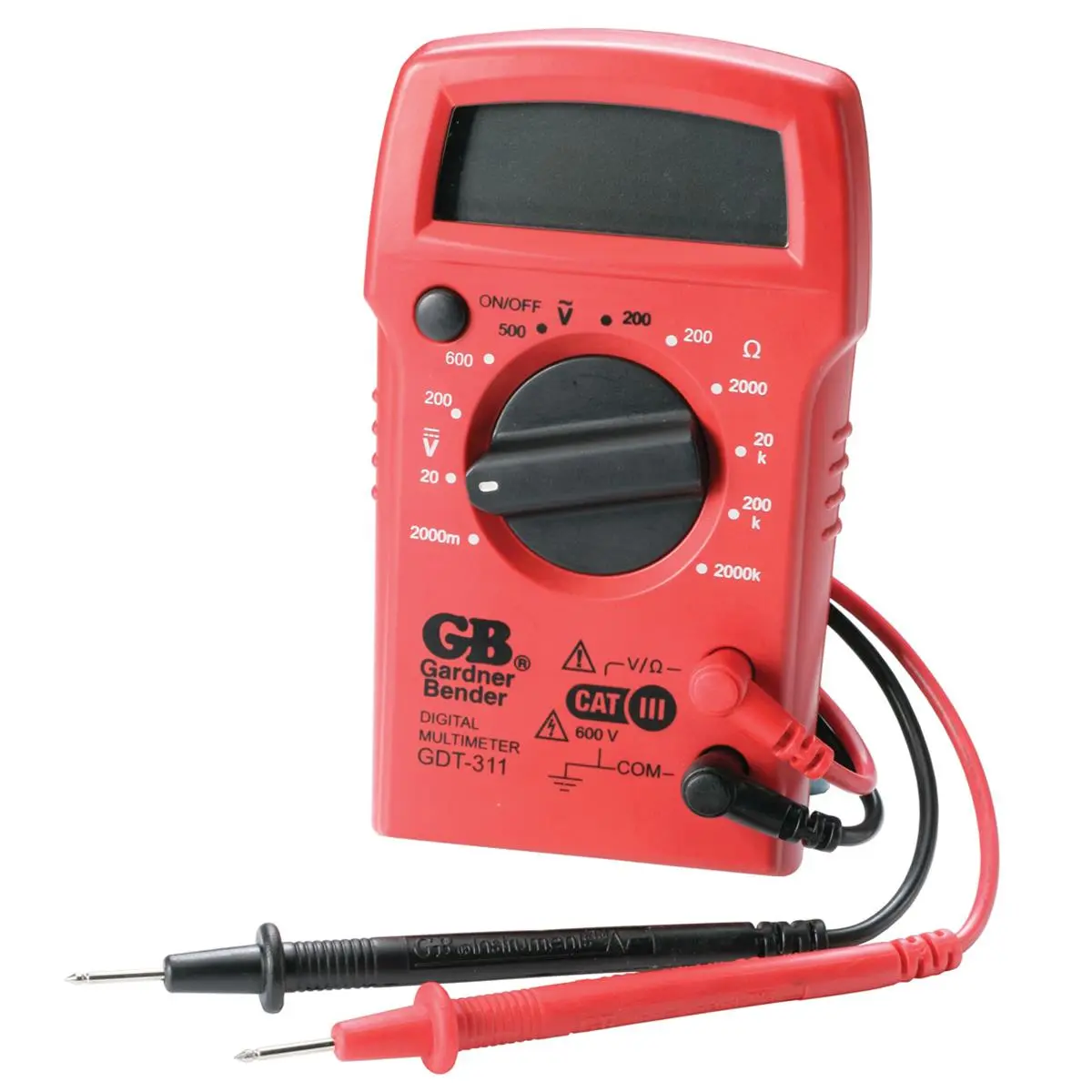 Gardner Bender 3-Function Digital Multimeter for Cycling Outdoor Recreation - 9V Battery Powered, CE Test Certified, UL Listed, Fuse Safety Protection, Test Leads Included, Operating Instructions Provided, Batteries, 9 Volt