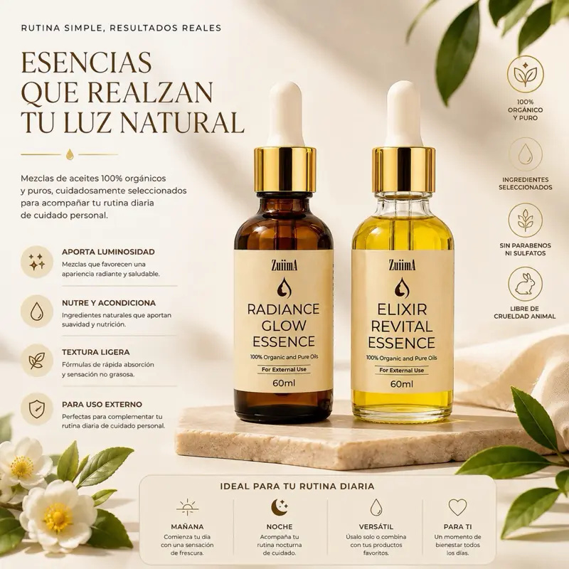 Elixir Reviutal and Radiance glow 60ml Oil’s Organic and Pure Cosmetic daily