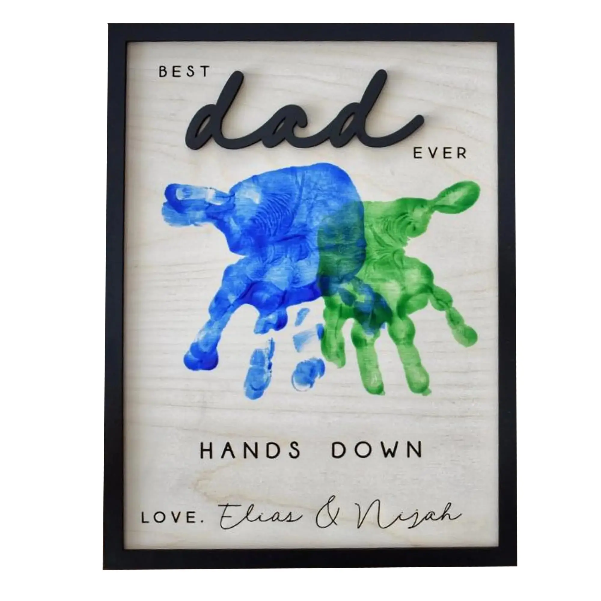 Father's Day Special, Unique Best Dad Ever Personalized Wooden Plaque, Custom Handprint Engraved Handcrafted Memorial Gift, Father's Day Gift Ideas for Dad, Papa, Husband, Boyfriend, Dad Gifts from Daughter & Wife, Fathersdaygift, Holiday