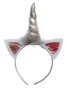 Silver Metallic Unicorn Girls Headband, Kid or Adult Costume Accessories