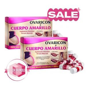 2 BOXES - Viral Ovaricon + Cuerpo Amarillo (12 Pack) Mujer Dietary Supplement - 24 Microdoses of 15ml Each | Vitamin B1, B2, B3, MSM, Glucosamine & Omega for Healthcare and Edible Fitness