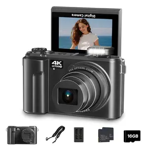 WIKICO 24X Optical Zoom Digital Camera for Photography, 4K 88MP Vlogging Camera for YouTube with 3" 180° Flip Screen, Point and Shoot Cam with 32GB Micro SD Card for Beginner Recording Recording,summerwins