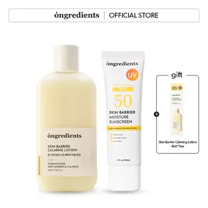 [ongredients Official Shop] Skin Barrier Calming Lotion & Sunscreen Duo, Korean Skincare routine, Glass Skin, Soothing, Moisturizing