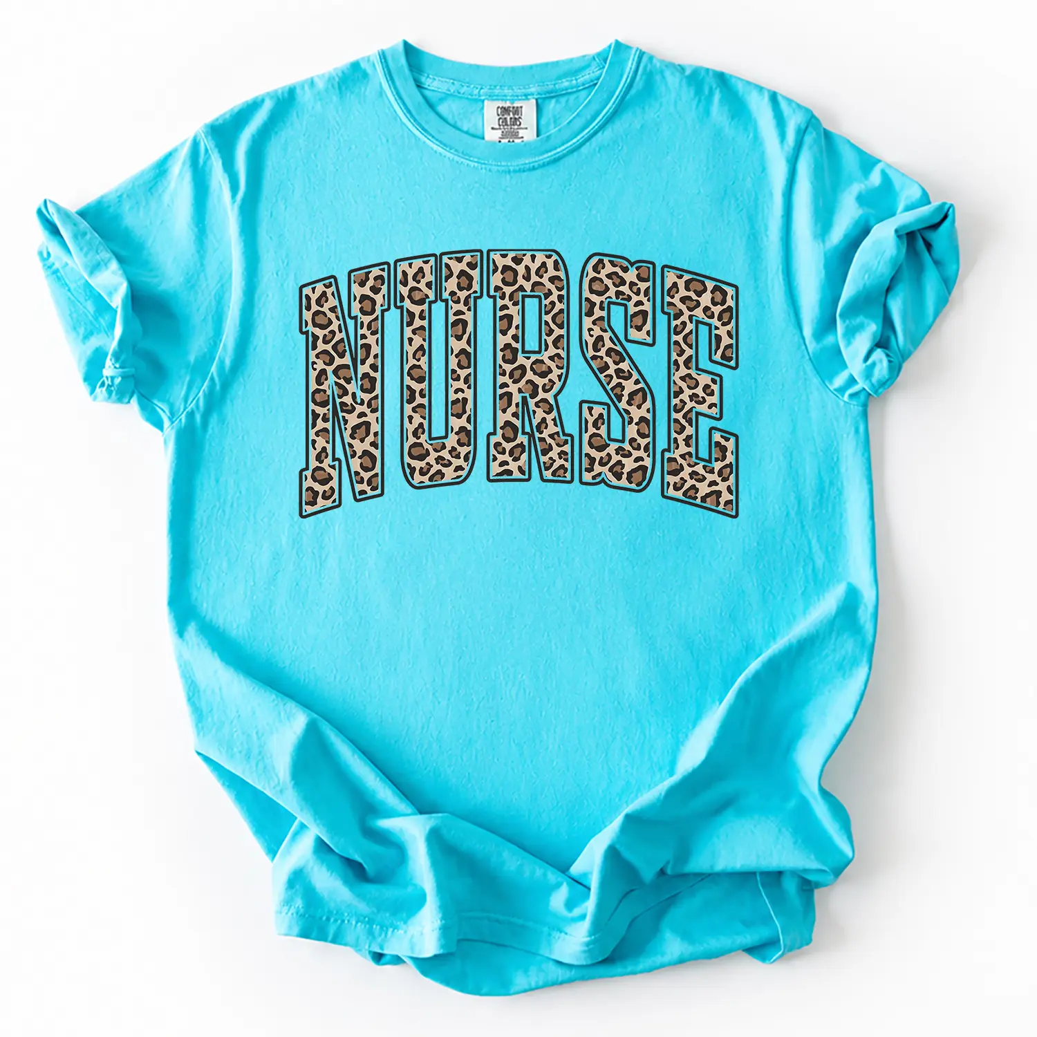 Comfort Colors Retro Leopard Nurse Shirt, Nurse T-Shirt, RN Shirt, Nursing School Shirt, Registered Nurse Shirt, Nurse Gift