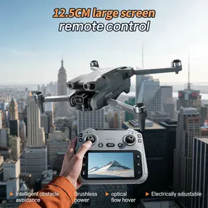 Drone MAX Upgraded 8K Dual-Camera Drone – Intelligent Obstacle Avoidance, Brushless Motors, Dual Batteries, 5.6" HD Display Controller, Foldable & Night-Ready for Adults and Beginners