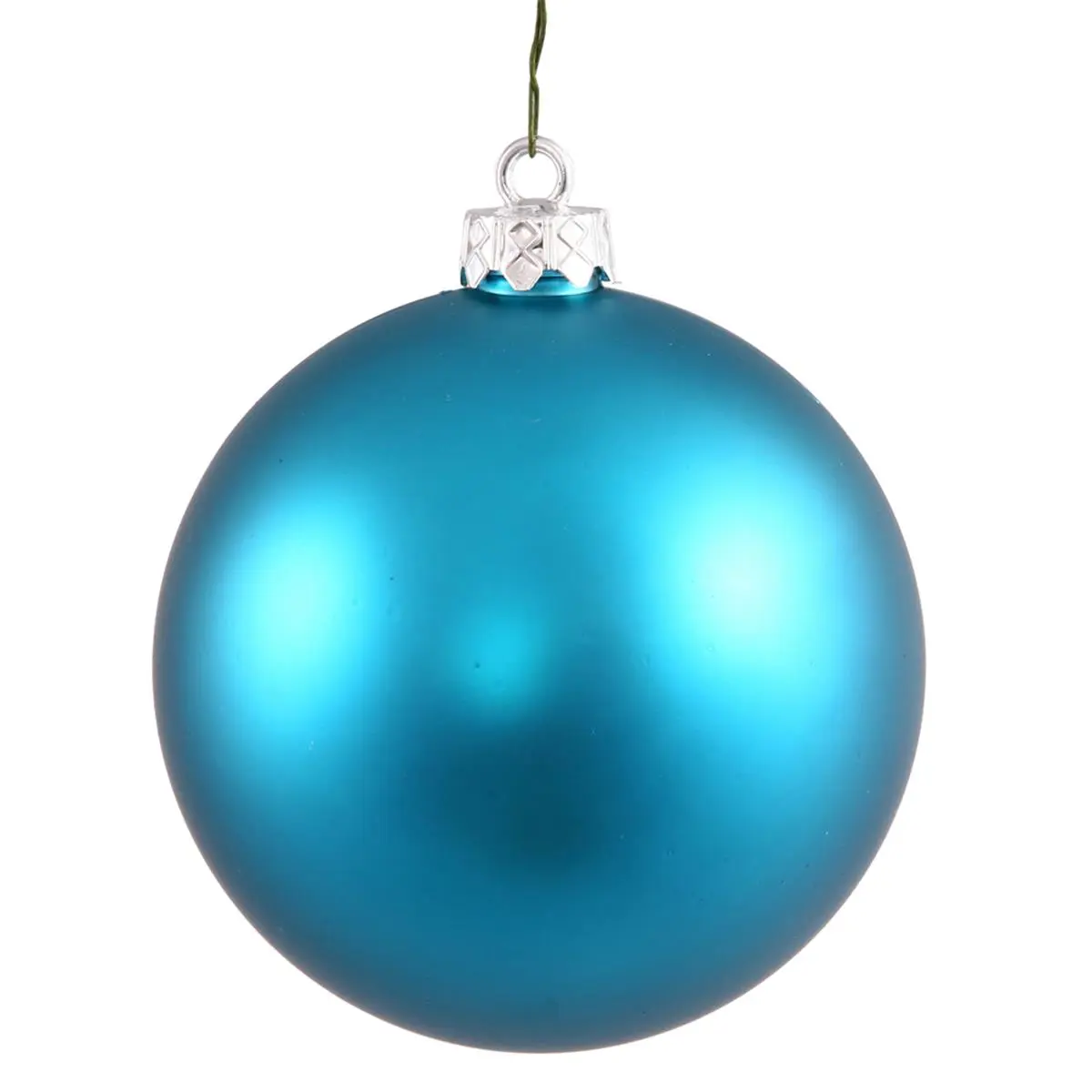 212 MAIN 3 in. Matte Turquoise UV-Resistant Lightweight UV-Drilled Plastic Christmas Ornament Balls with Hanging Loop, 12-Piece Bag - Modern Home Supplies for Christmas Decorations