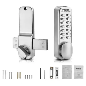VEVOR Mechanical Keyless Entry Door Lock,  14 Key Mechanical Door Lock, Mechanical Keypad Door Lock with Adjustable Thumb Knob, Single-Side Zinc Alloy Waterproof Keyless Gate Lock, for Home Office